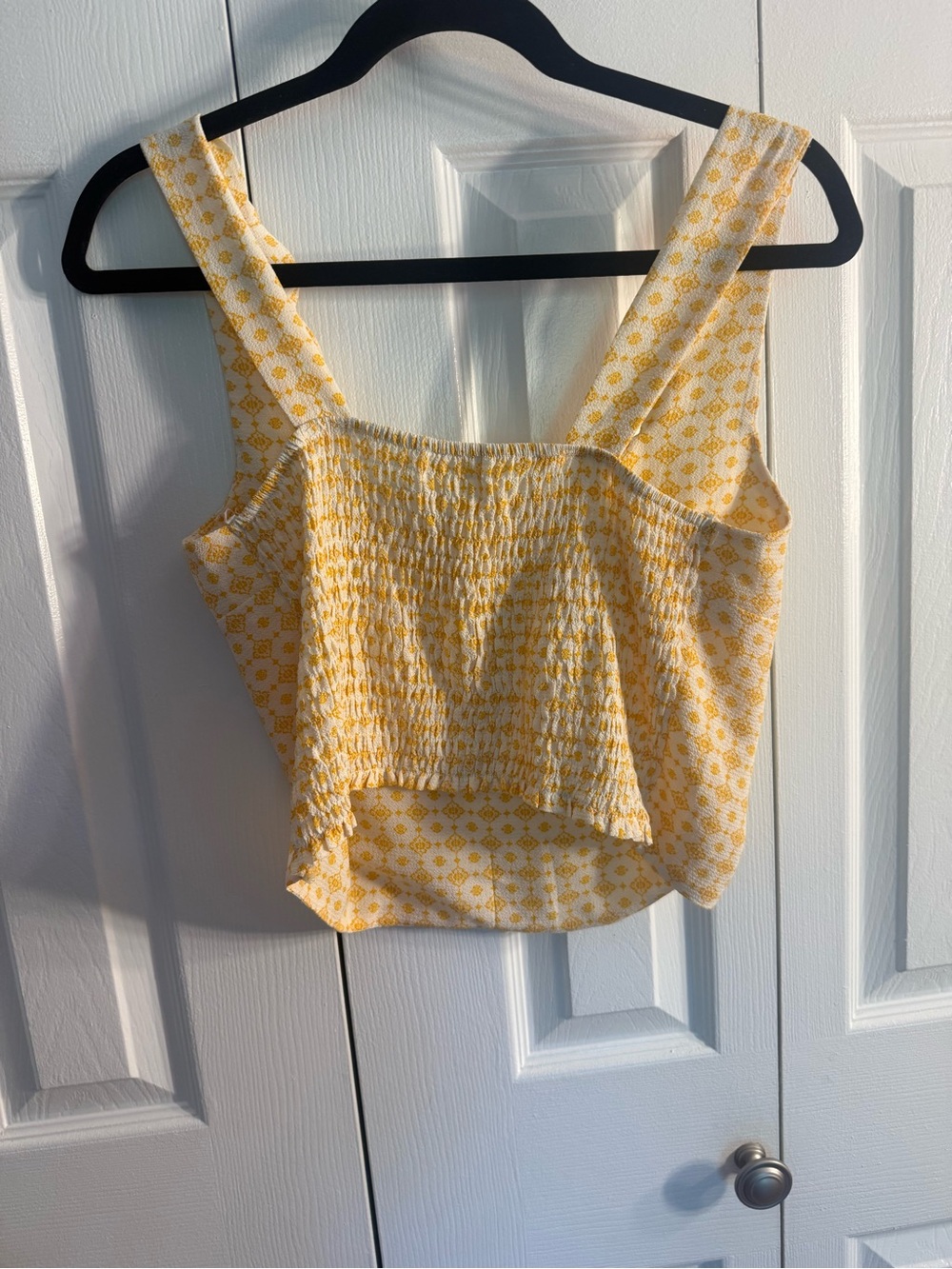 Monteau Yellow Patterned Square-Neck Tank - Picture 3 of 3
